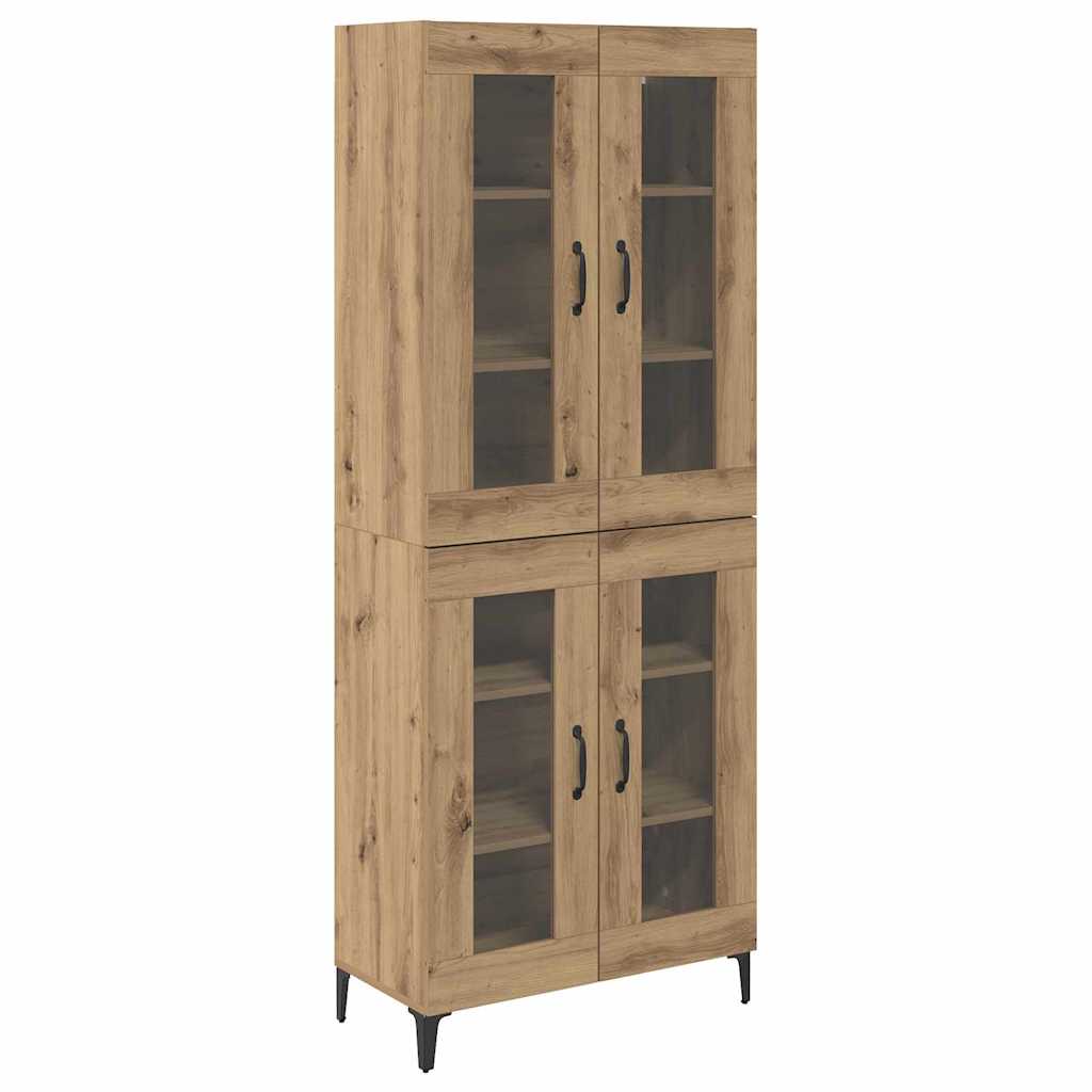 Highboard Artisan Eiken 69,5 x 34 x 180 cm Bewerkt hout is nu te koop bij PeponiXL, paradijselijk wonen!