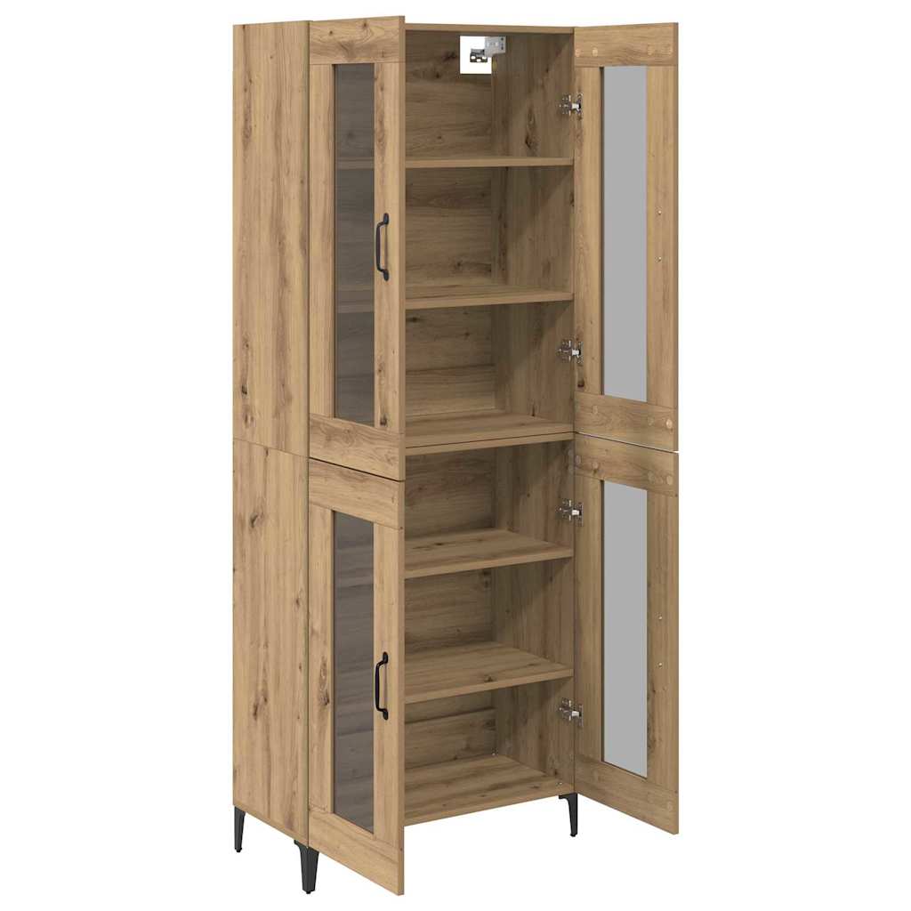 Highboard Artisan Eiken 69,5 x 34 x 180 cm Bewerkt hout is nu te koop bij PeponiXL, paradijselijk wonen!