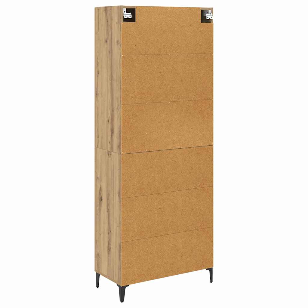 Highboard Artisan Eiken 69,5 x 34 x 180 cm Bewerkt hout is nu te koop bij PeponiXL, paradijselijk wonen!