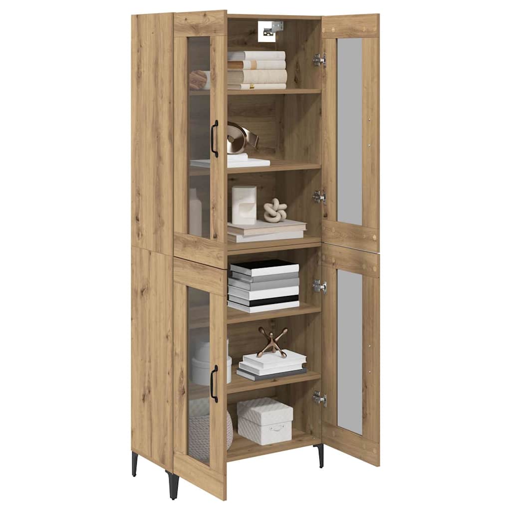 Highboard Artisan Eiken 69,5 x 34 x 180 cm Bewerkt hout is nu te koop bij PeponiXL, paradijselijk wonen!