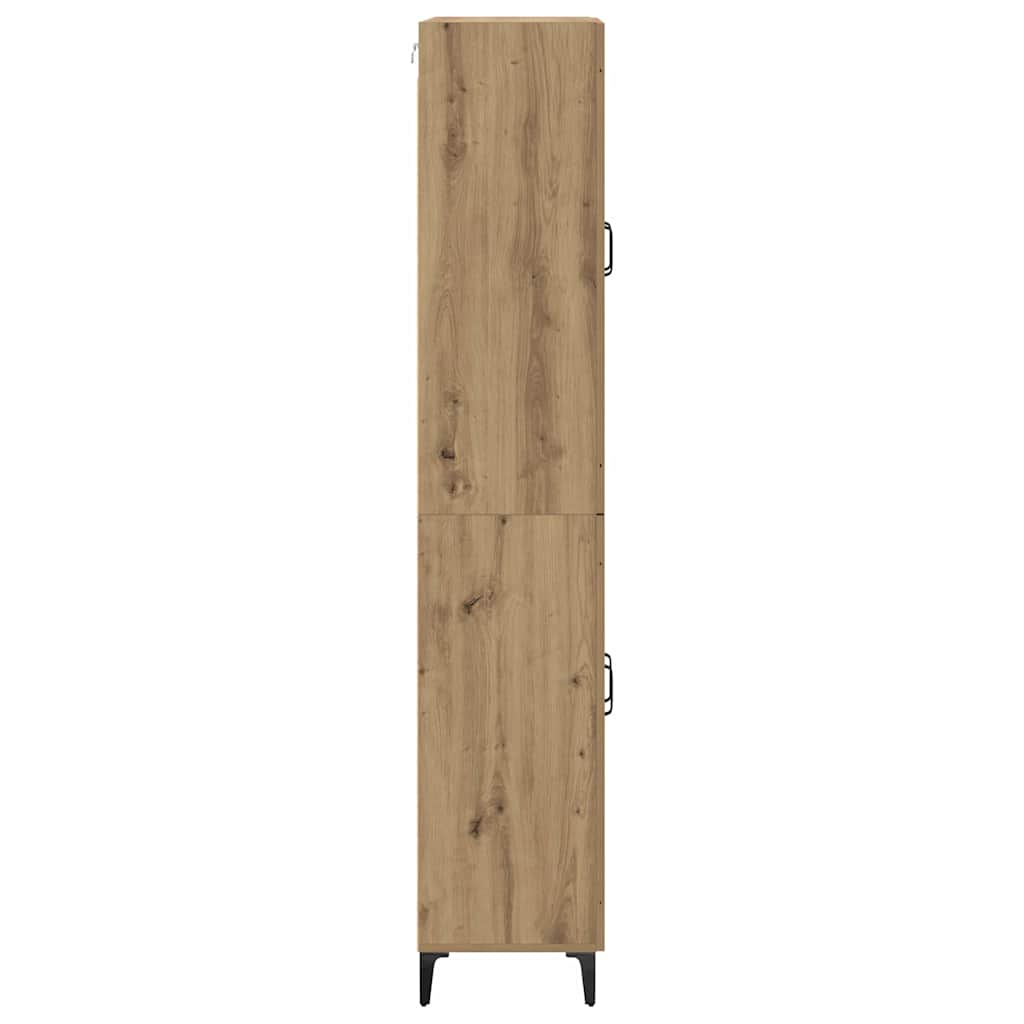 Highboard Artisan Eiken 69,5 x 34 x 180 cm Bewerkt hout is nu te koop bij PeponiXL, paradijselijk wonen!
