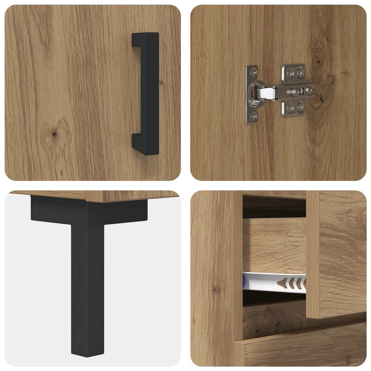 Hoge kast Artisan Eiken 69,5 x 34 x 180 cm Bewerkt hout is nu te koop bij PeponiXL, paradijselijk wonen!