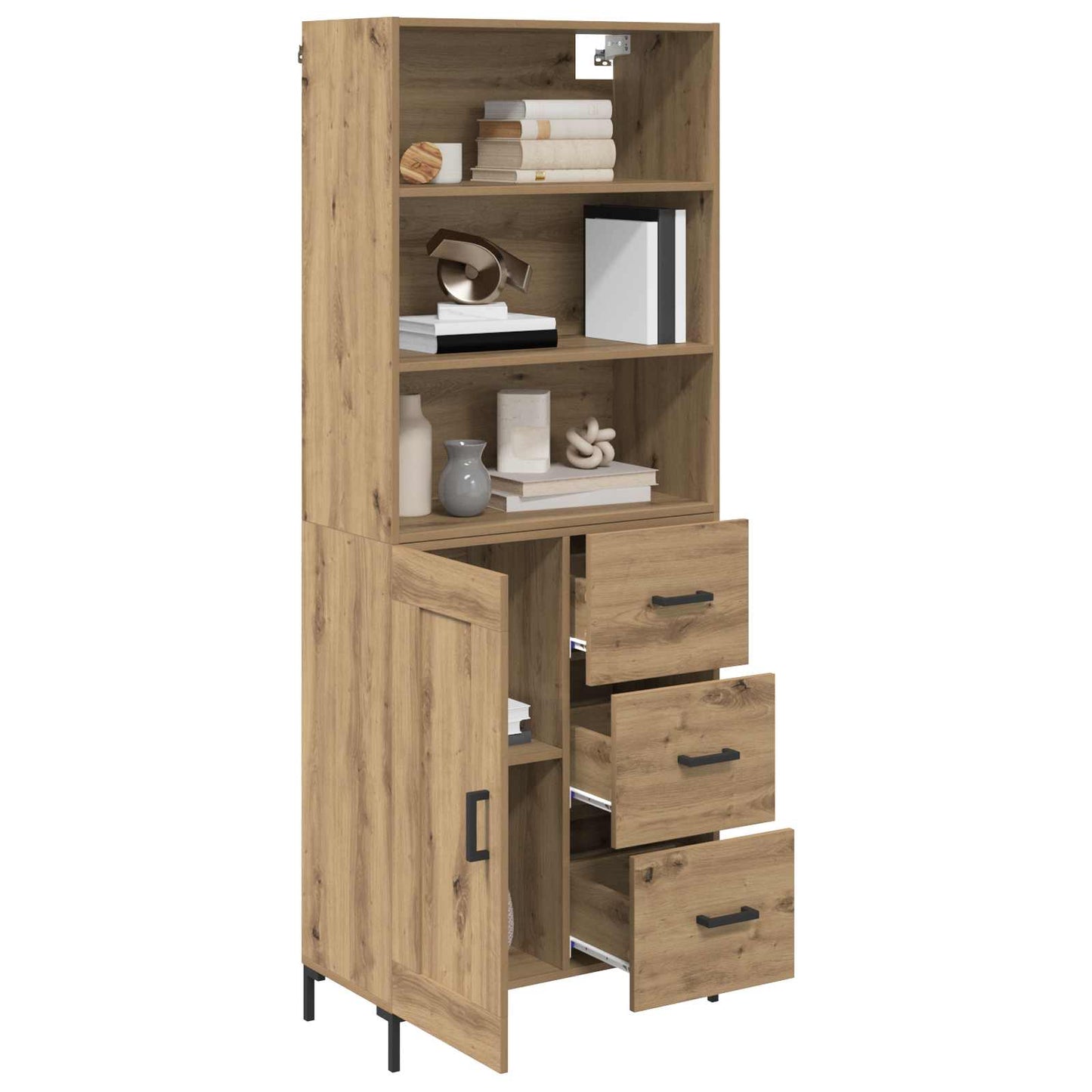 Hoge kast Artisan Eiken 69,5 x 34 x 180 cm Bewerkt hout is nu te koop bij PeponiXL, paradijselijk wonen!
