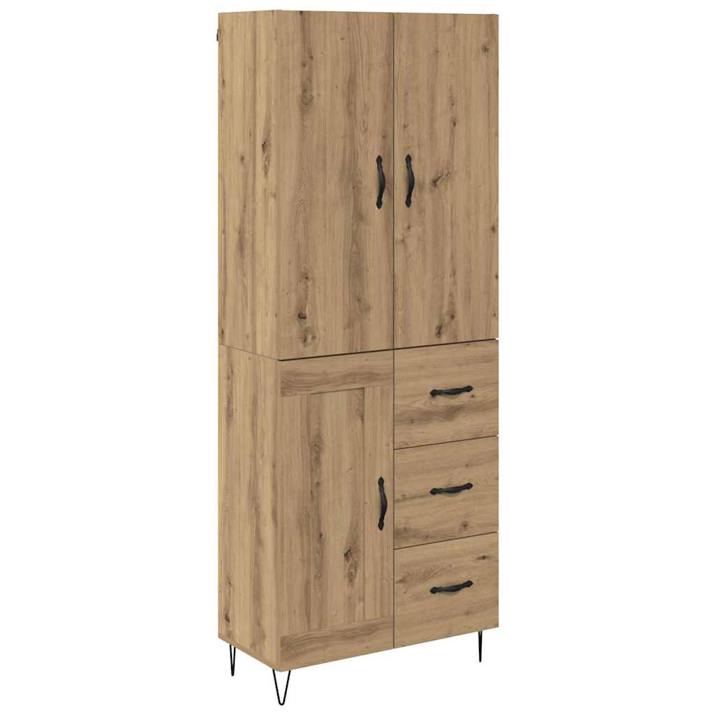 Hoge kast met lade 2 pcs Artisan Eiken Geëngineerd hout en glas is nu te koop bij PeponiXL, paradijselijk wonen!