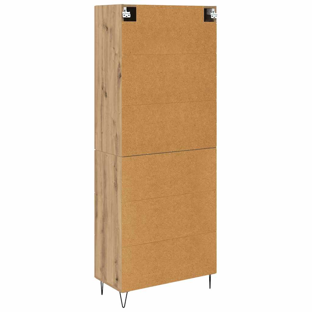 Hoge kast met lade 2 pcs Artisan Eiken Geëngineerd hout en glas is nu te koop bij PeponiXL, paradijselijk wonen!