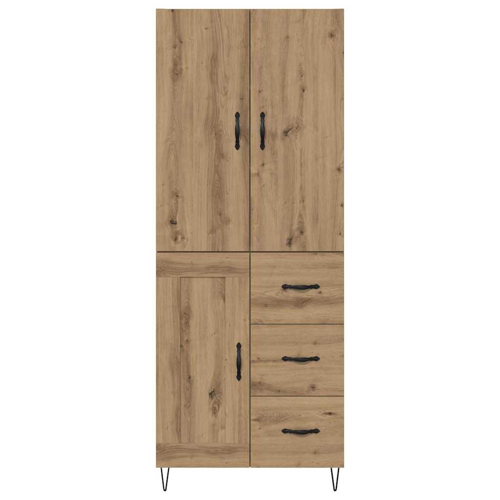 Hoge kast met lade 2 pcs Artisan Eiken Geëngineerd hout en glas is nu te koop bij PeponiXL, paradijselijk wonen!