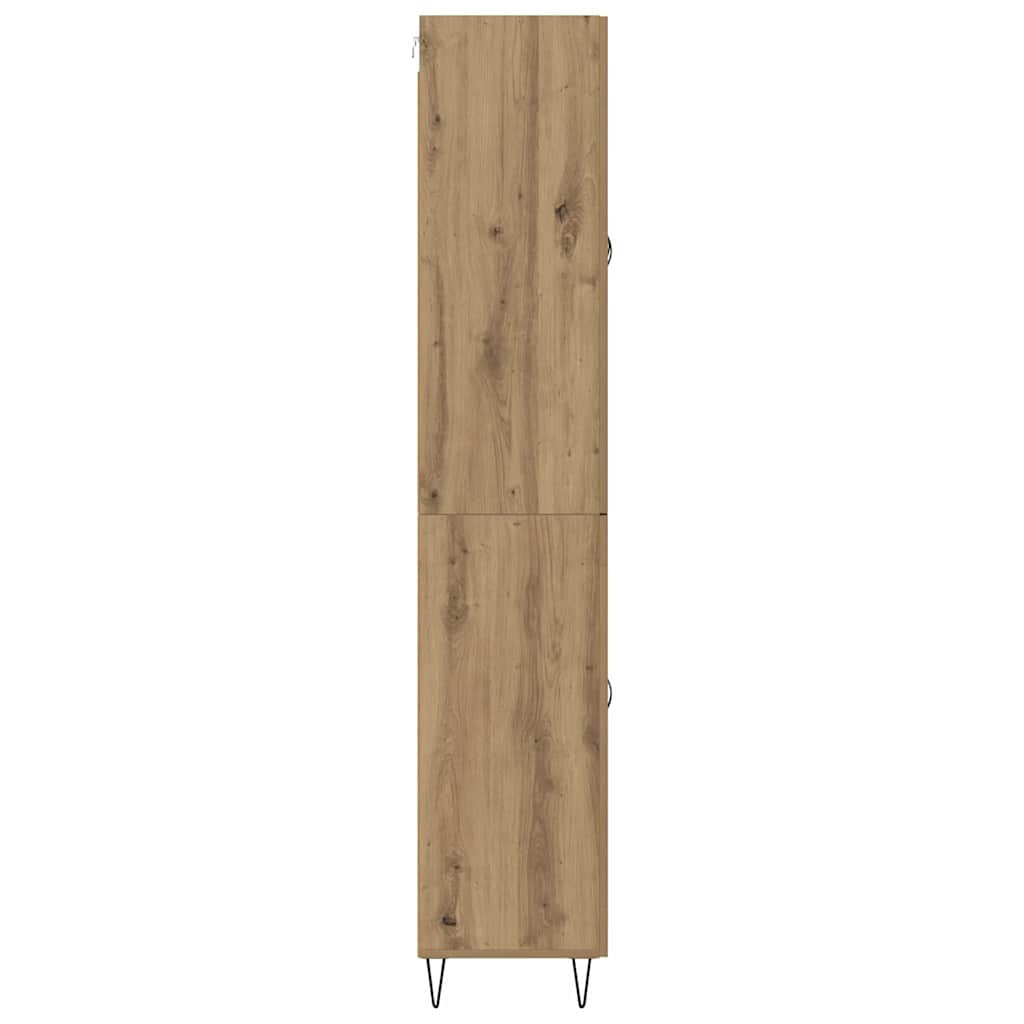 Hoge kast met lade 2 pcs Artisan Eiken Geëngineerd hout en glas is nu te koop bij PeponiXL, paradijselijk wonen!