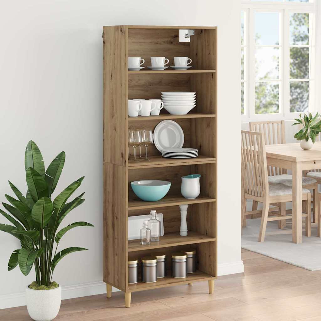 Hoge kast Artisan Eiken 69,5 x 32,5 x 180 cm Bewerkt hout is nu te koop bij PeponiXL, paradijselijk wonen!