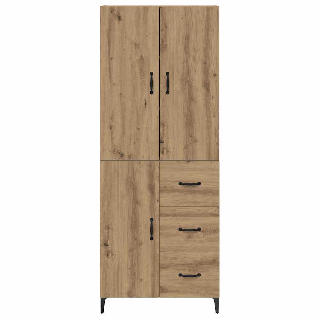 Highboard Artisan Eiken 69,5 x 34 x 180 cm Bewerkt hout is nu te koop bij PeponiXL, paradijselijk wonen!