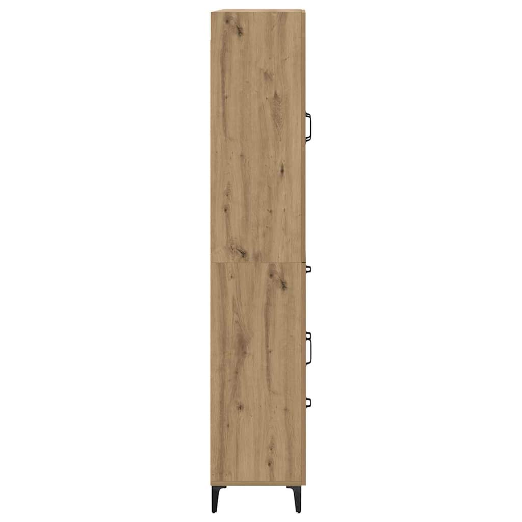 Highboard Artisan Eiken 69,5 x 34 x 180 cm Bewerkt hout is nu te koop bij PeponiXL, paradijselijk wonen!