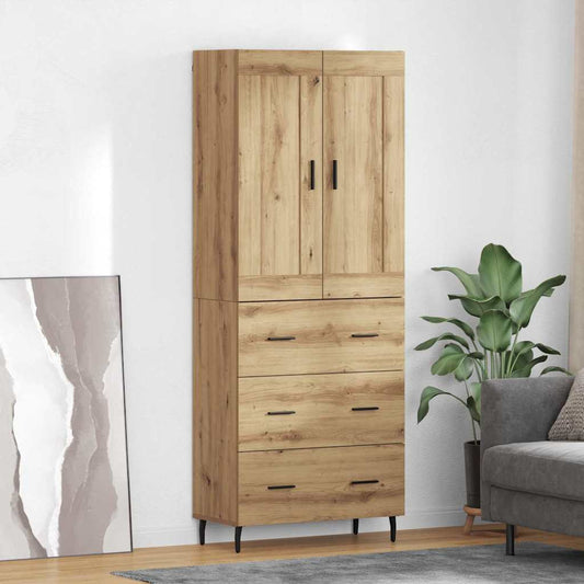 Hoge kast met lade 2 pcs Artisan Eiken Bewerkt hout is nu te koop bij PeponiXL, paradijselijk wonen!