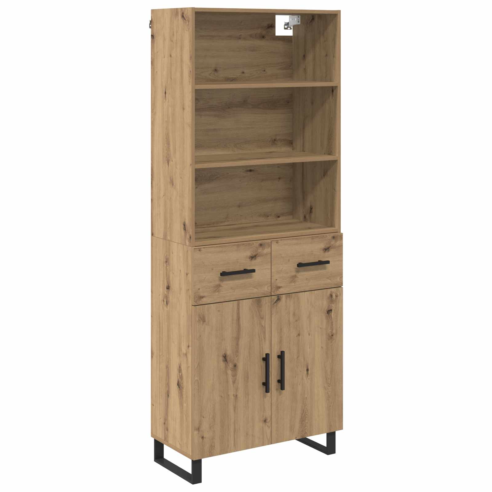 Hoge kast met lade 2 pcs Artisan Eiken Bewerkt hout is nu te koop bij PeponiXL, paradijselijk wonen!