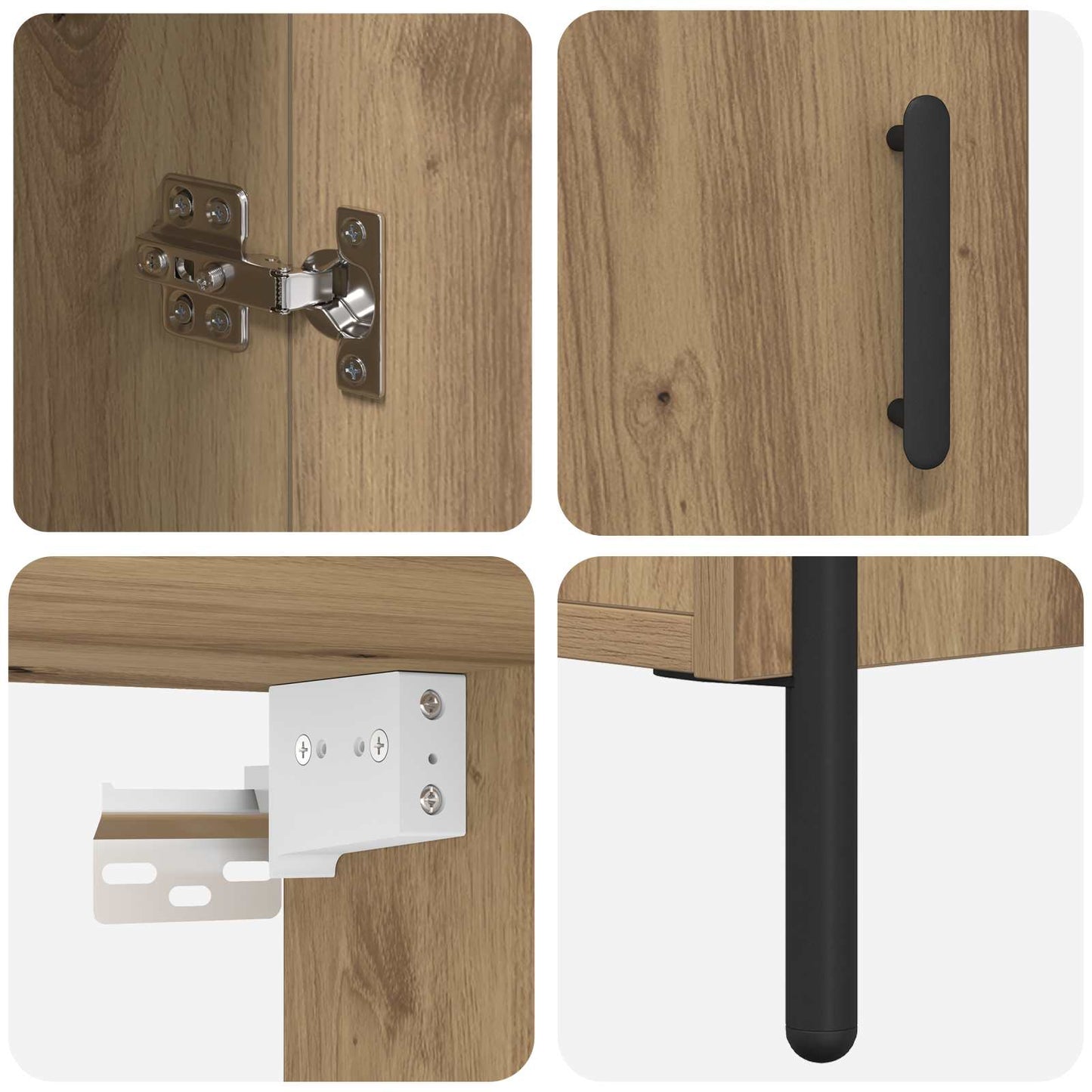 Hoge kast Artisan Eiken 69,5 x 32,5 x 180 cm Bewerkt hout is nu te koop bij PeponiXL, paradijselijk wonen!
