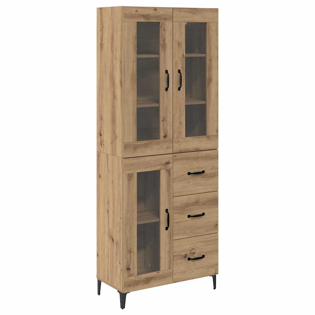 Highboard Artisan Eiken 69,5 x 34 x 180 cm Bewerkt hout is nu te koop bij PeponiXL, paradijselijk wonen!