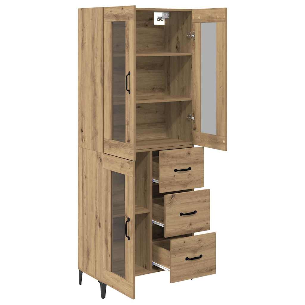 Highboard Artisan Eiken 69,5 x 34 x 180 cm Bewerkt hout is nu te koop bij PeponiXL, paradijselijk wonen!