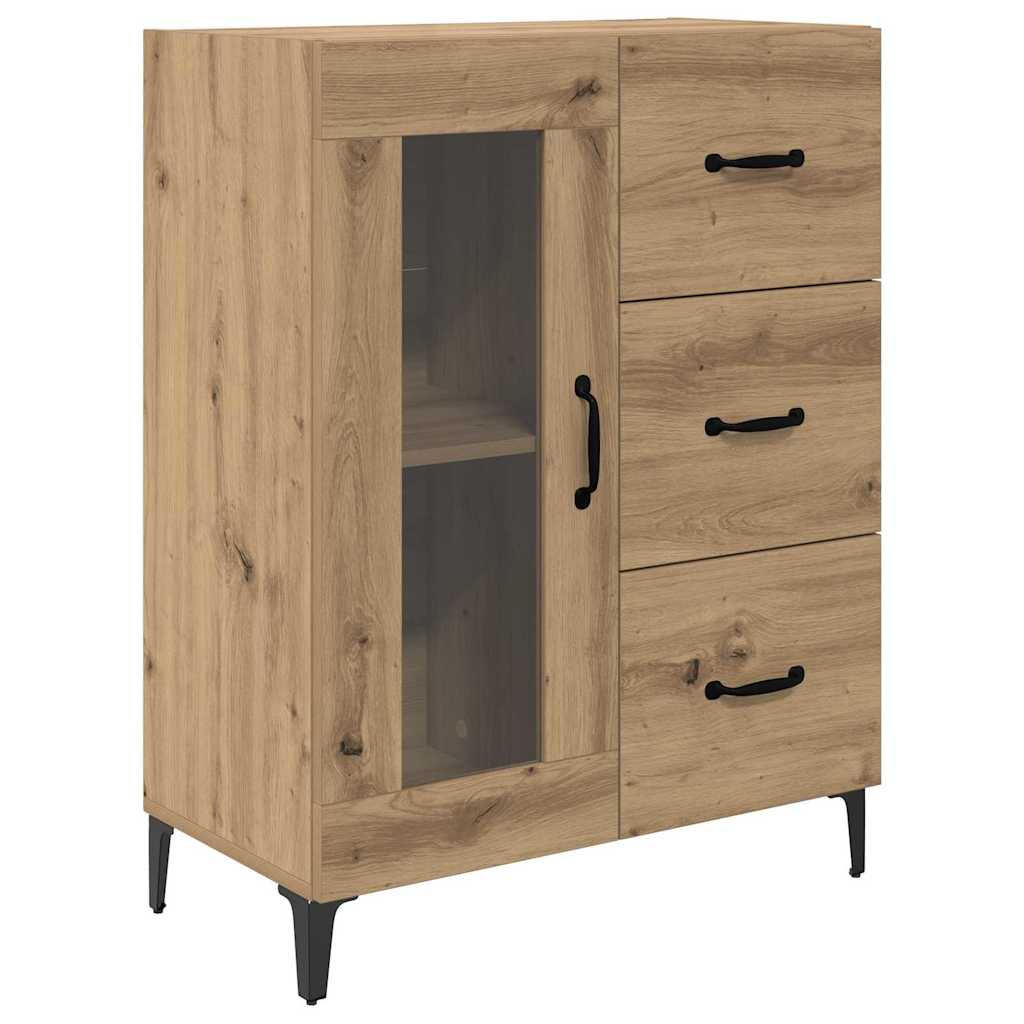 Highboard Artisan Eiken 69,5 x 34 x 180 cm Bewerkt hout is nu te koop bij PeponiXL, paradijselijk wonen!