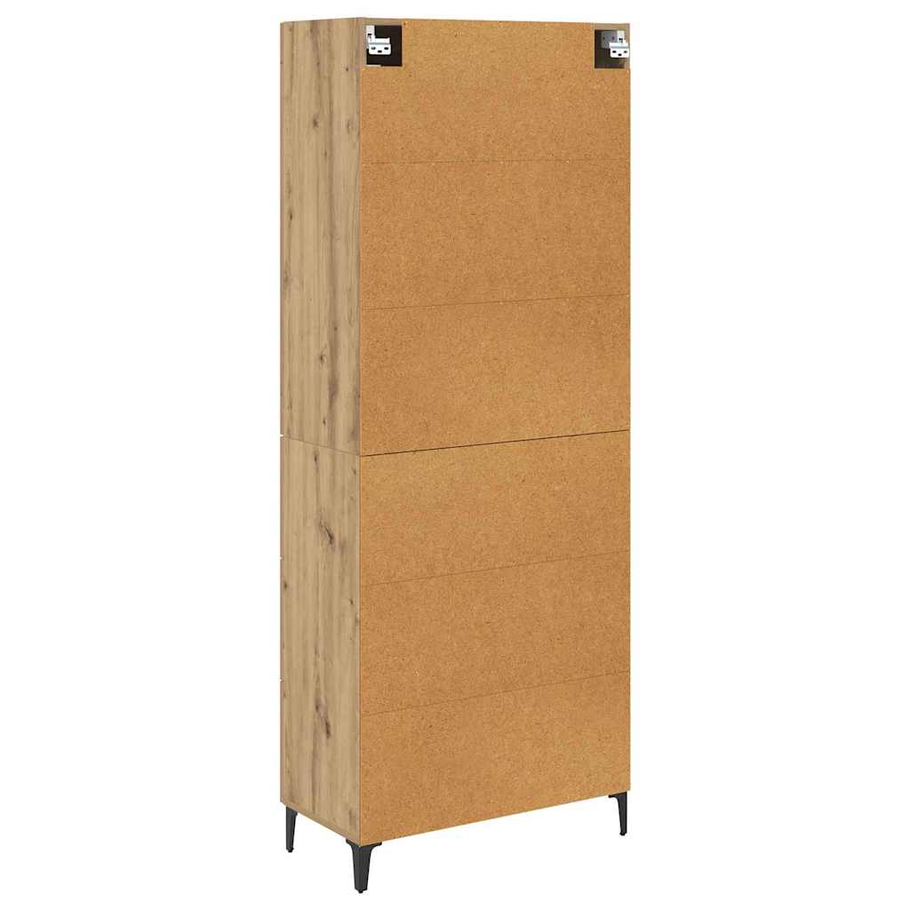 Highboard Artisan Eiken 69,5 x 34 x 180 cm Bewerkt hout is nu te koop bij PeponiXL, paradijselijk wonen!