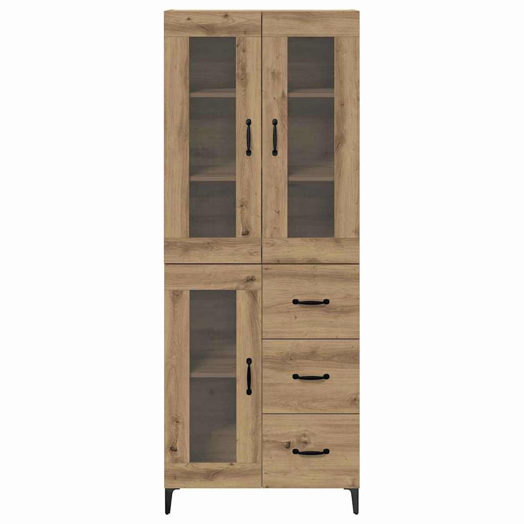 Highboard Artisan Eiken 69,5 x 34 x 180 cm Bewerkt hout is nu te koop bij PeponiXL, paradijselijk wonen!