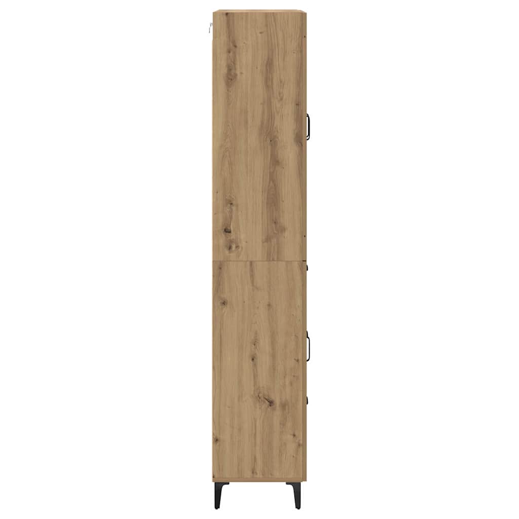 Highboard Artisan Eiken 69,5 x 34 x 180 cm Bewerkt hout is nu te koop bij PeponiXL, paradijselijk wonen!