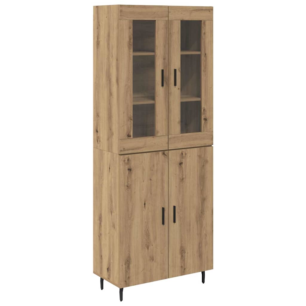 Hoge kast 2 pcs Artisan Eiken Geengineerd Hout en Glas is nu te koop bij PeponiXL, paradijselijk wonen!