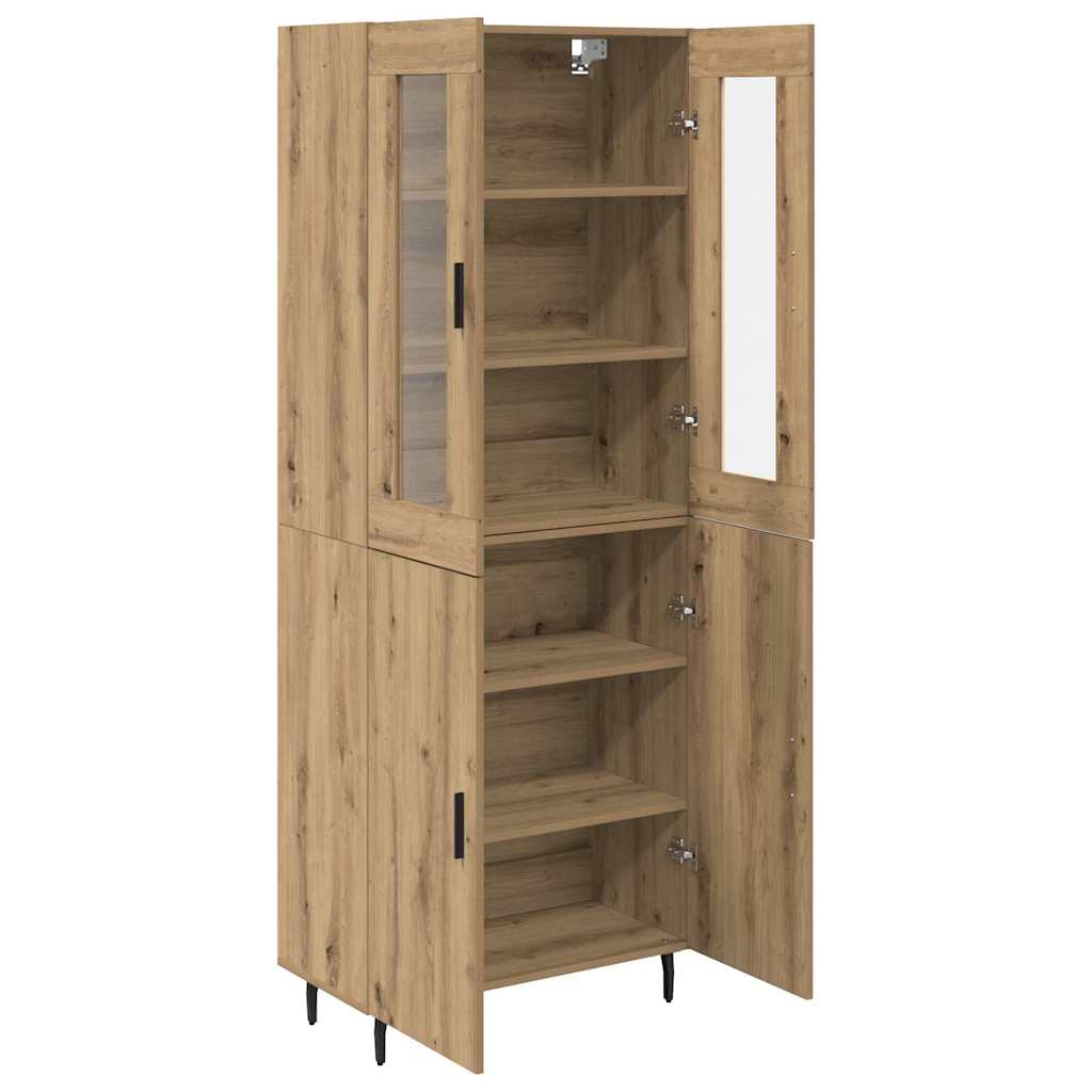 Hoge kast 2 pcs Artisan Eiken Geengineerd Hout en Glas is nu te koop bij PeponiXL, paradijselijk wonen!