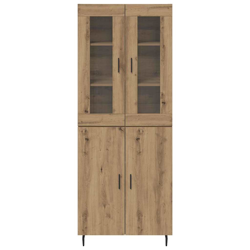 Hoge kast 2 pcs Artisan Eiken Geengineerd Hout en Glas is nu te koop bij PeponiXL, paradijselijk wonen!