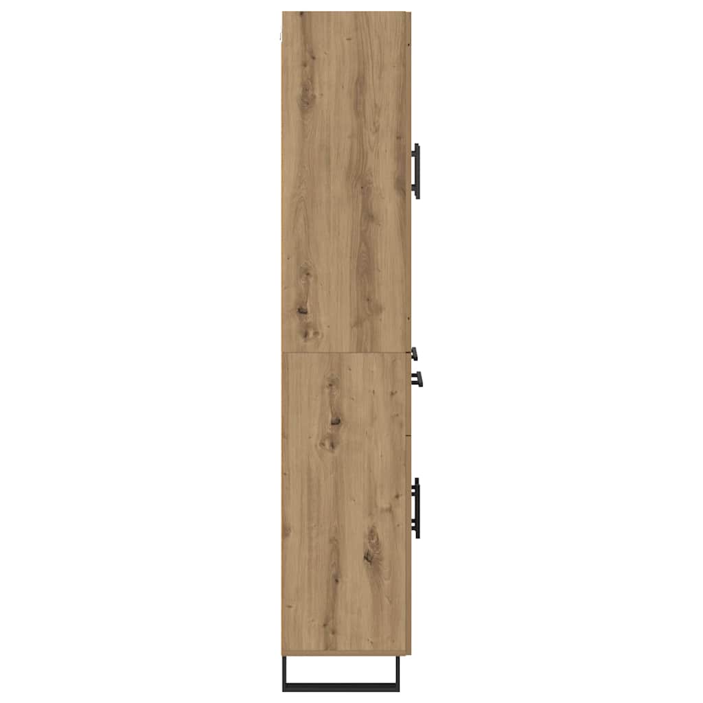 Hoge kast met lade 2 pcs Artisan Eiken Geengineerd Hout en Glas is nu te koop bij PeponiXL, paradijselijk wonen!