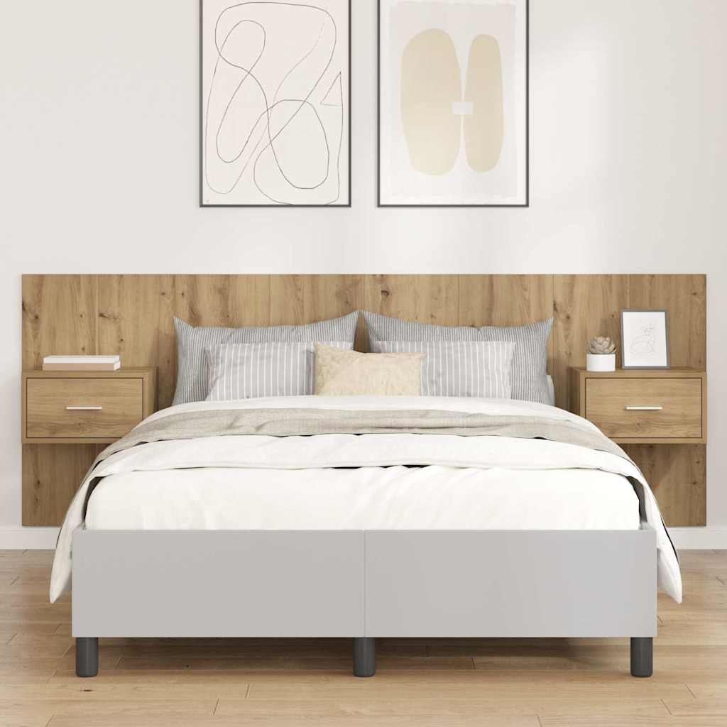 Hoofdbord Met Kast met lade 3 pcs Artisan Eiken Bewerkt hout is nu te koop bij PeponiXL, paradijselijk wonen!