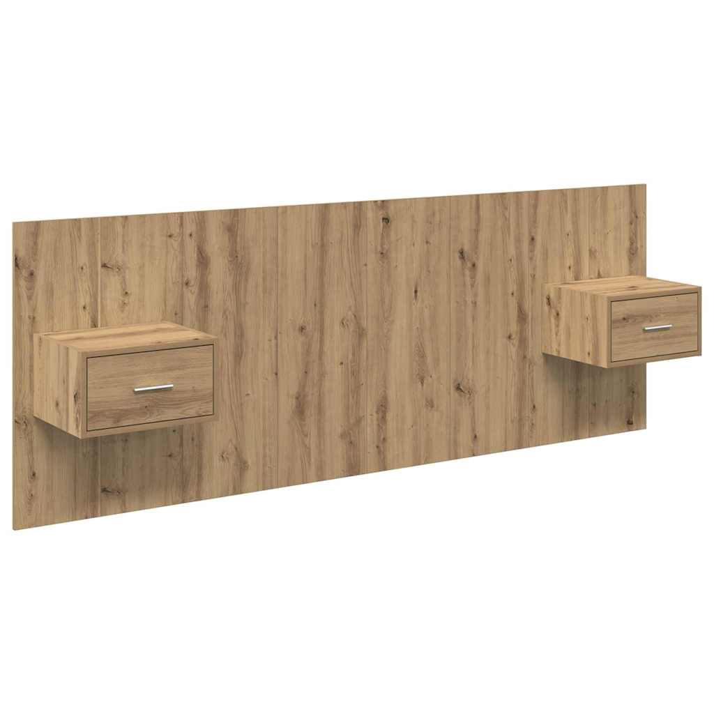 Hoofdbord Met Kast met lade 3 pcs Artisan Eiken Bewerkt hout is nu te koop bij PeponiXL, paradijselijk wonen!