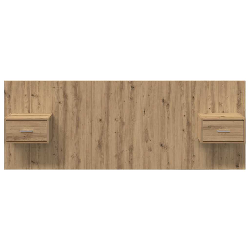 Hoofdbord Met Kast met lade 3 pcs Artisan Eiken Bewerkt hout is nu te koop bij PeponiXL, paradijselijk wonen!