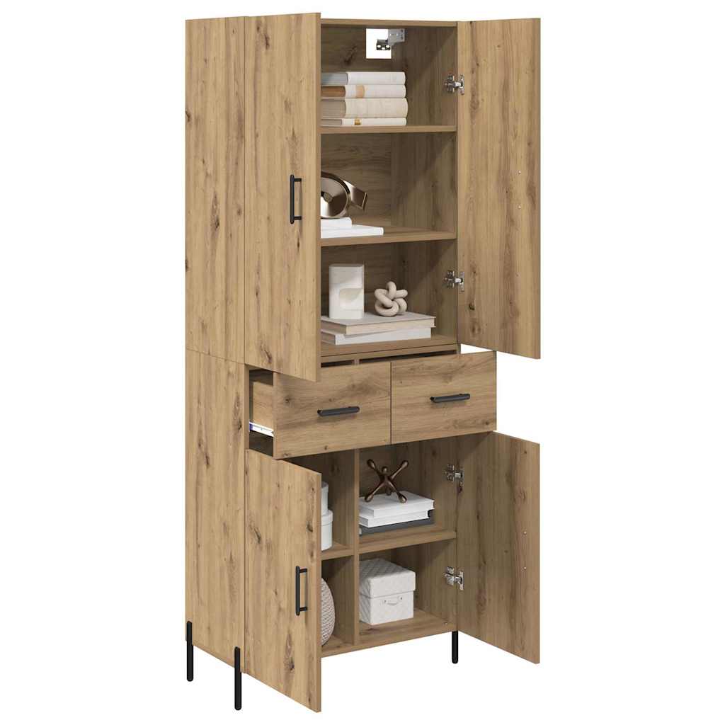 Highboard Artisan Eiken 69,5 x 34 x 180 cm Bewerkt hout is nu te koop bij PeponiXL, paradijselijk wonen!