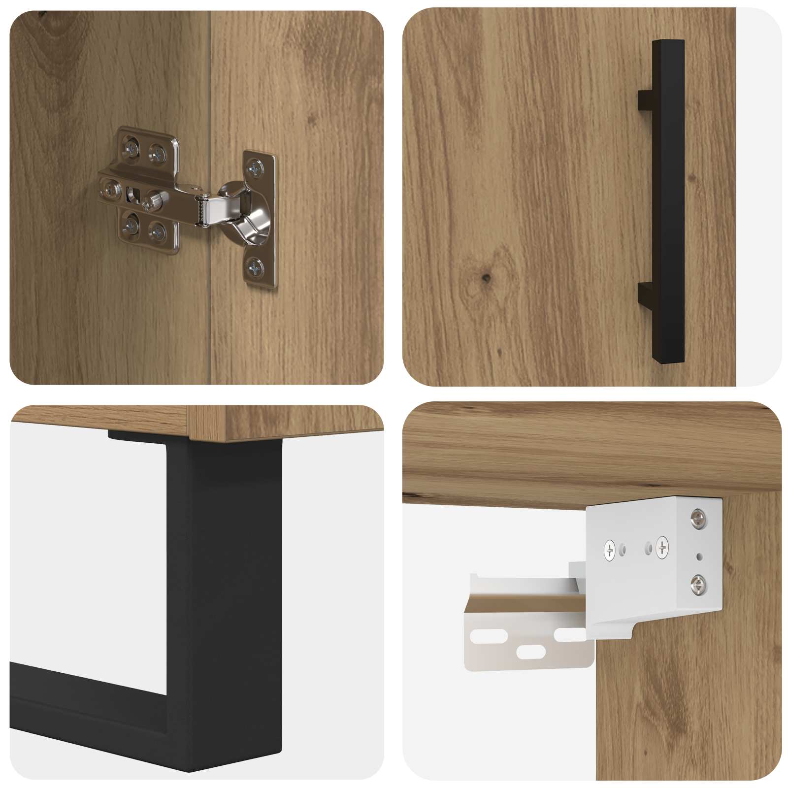 Hoge kast 2 pcs Artisan Eiken Bewerkt hout is nu te koop bij PeponiXL, paradijselijk wonen!