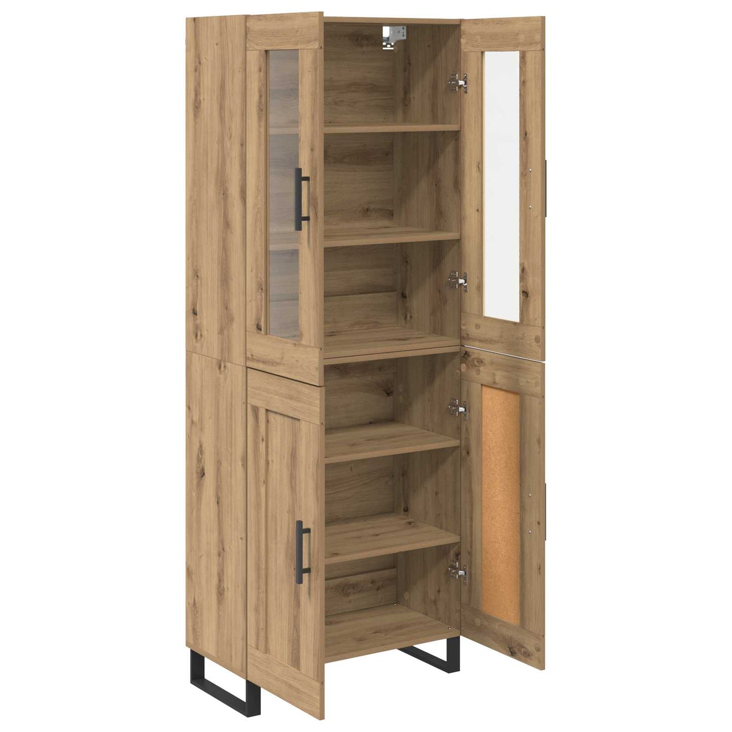 Hoge kast 2 pcs Artisan Eiken Bewerkt hout is nu te koop bij PeponiXL, paradijselijk wonen!