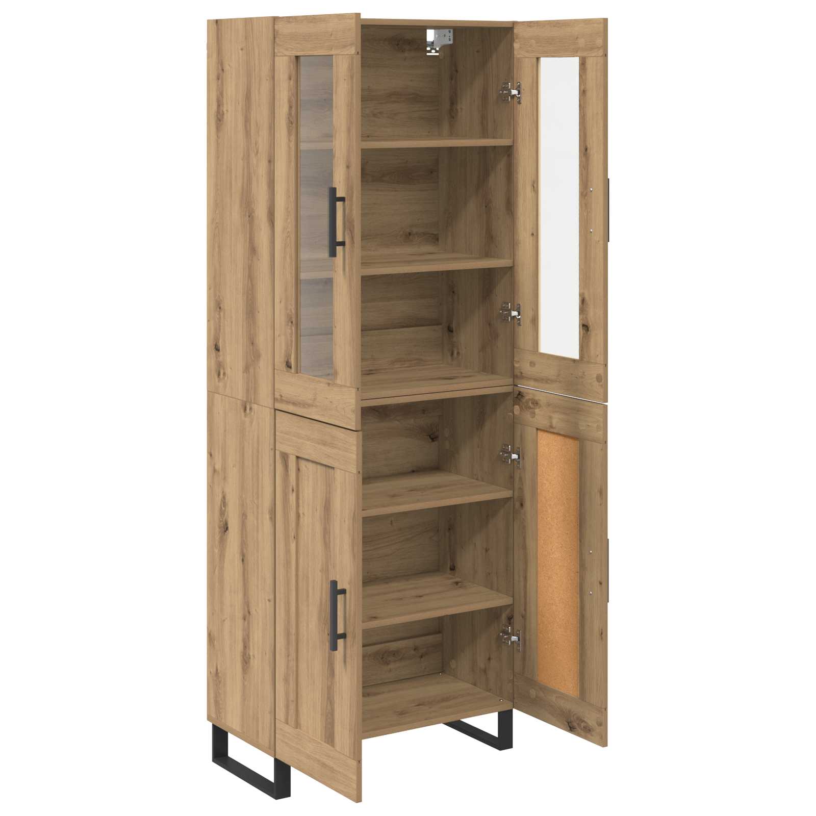 Hoge kast 2 pcs Artisan Eiken Bewerkt hout is nu te koop bij PeponiXL, paradijselijk wonen!