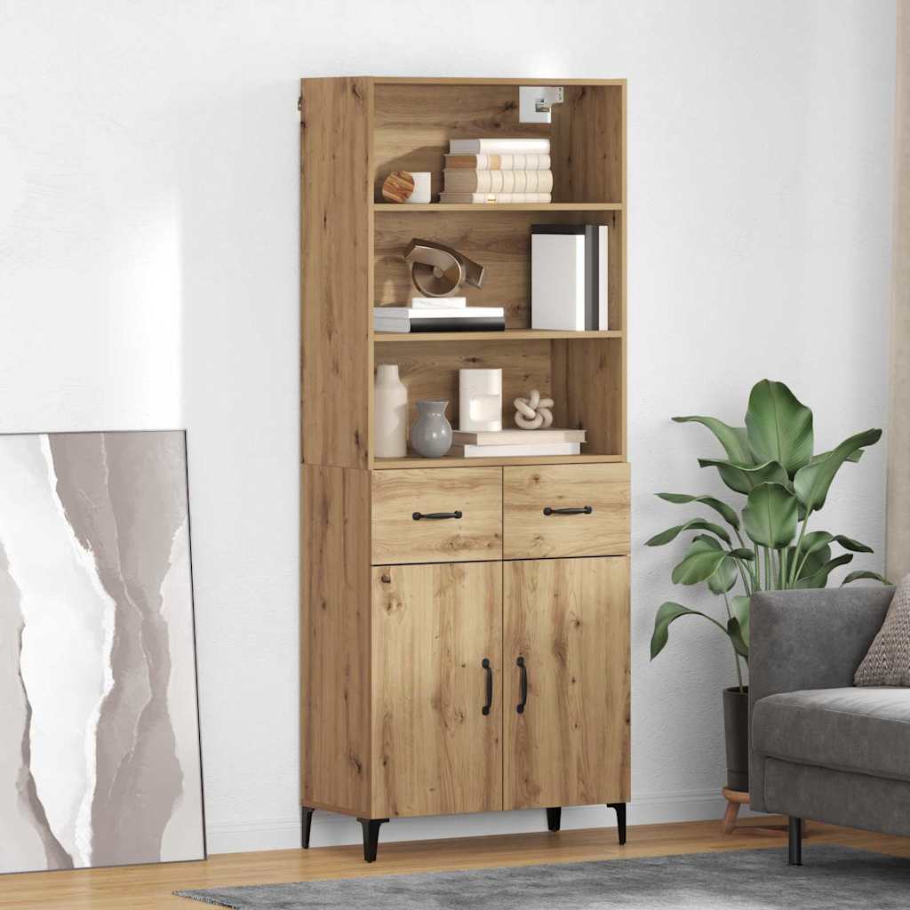 Hoge kast Artisan Eiken 69,5 x 34 x 180 cm Bewerkt hout is nu te koop bij PeponiXL, paradijselijk wonen!