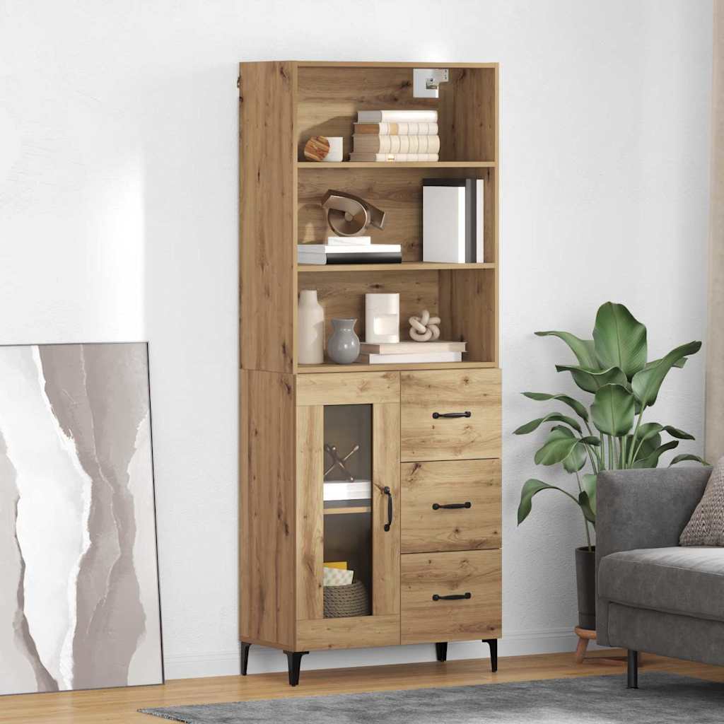 Hoge kast Artisan Eiken 69,5 x 34 x 180 cm Bewerkt hout is nu te koop bij PeponiXL, paradijselijk wonen!