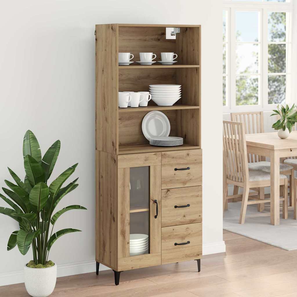 Hoge kast Artisan Eiken 69,5 x 34 x 180 cm Bewerkt hout is nu te koop bij PeponiXL, paradijselijk wonen!