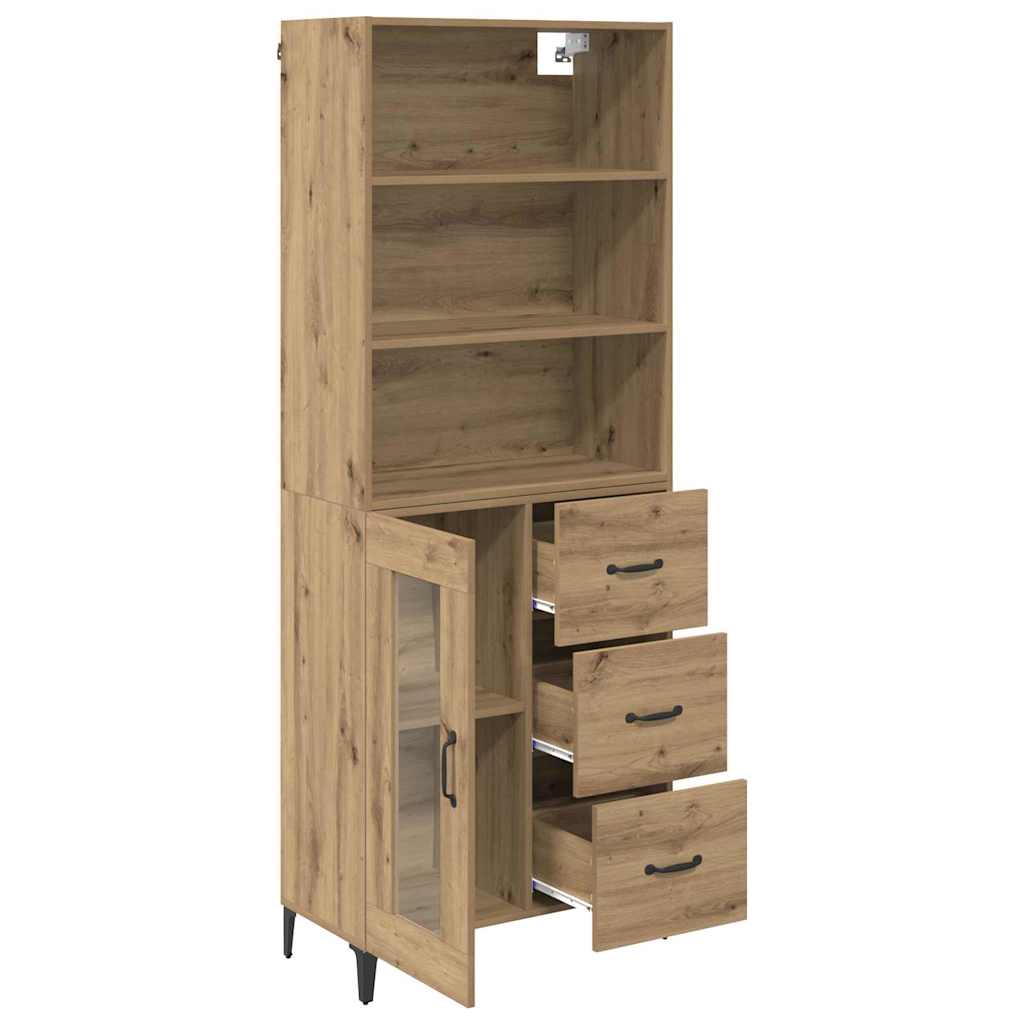 Hoge kast Artisan Eiken 69,5 x 34 x 180 cm Bewerkt hout is nu te koop bij PeponiXL, paradijselijk wonen!