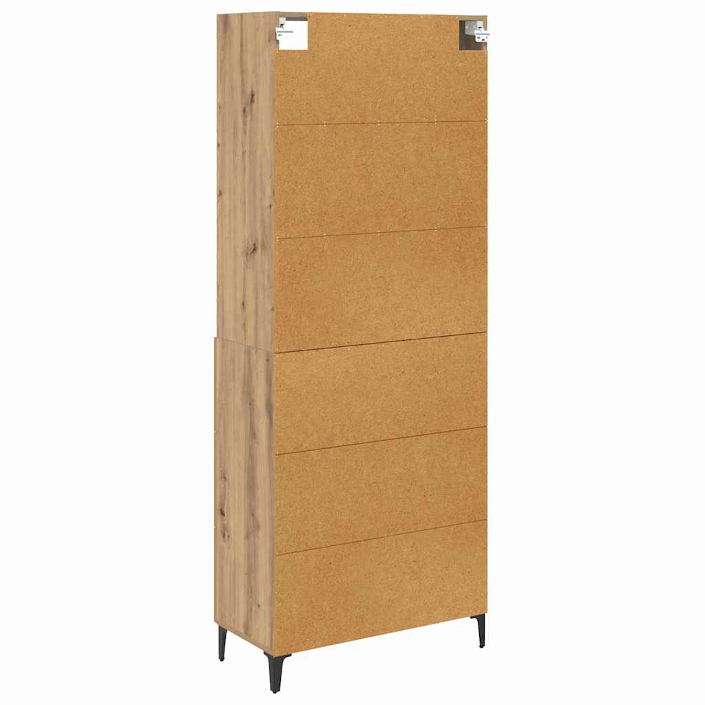 Hoge kast Artisan Eiken 69,5 x 34 x 180 cm Bewerkt hout is nu te koop bij PeponiXL, paradijselijk wonen!