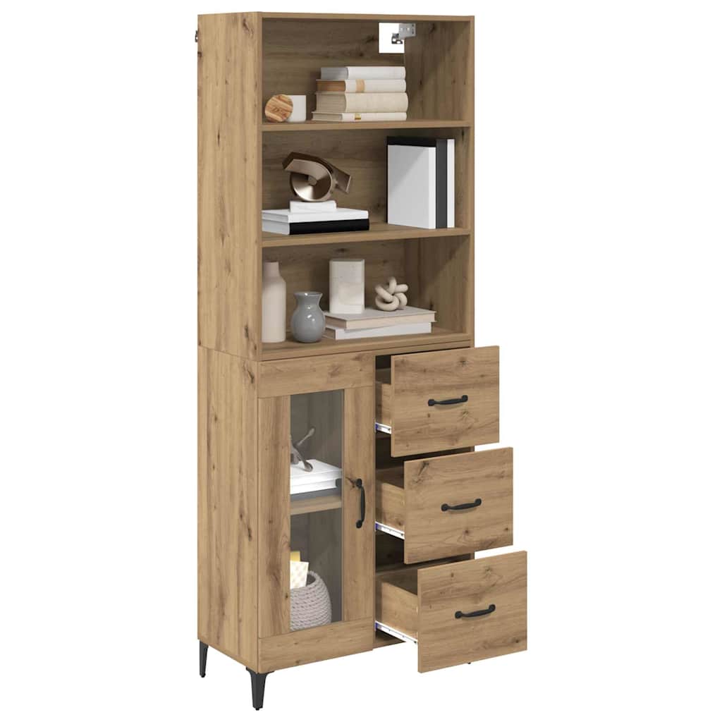 Hoge kast Artisan Eiken 69,5 x 34 x 180 cm Bewerkt hout is nu te koop bij PeponiXL, paradijselijk wonen!
