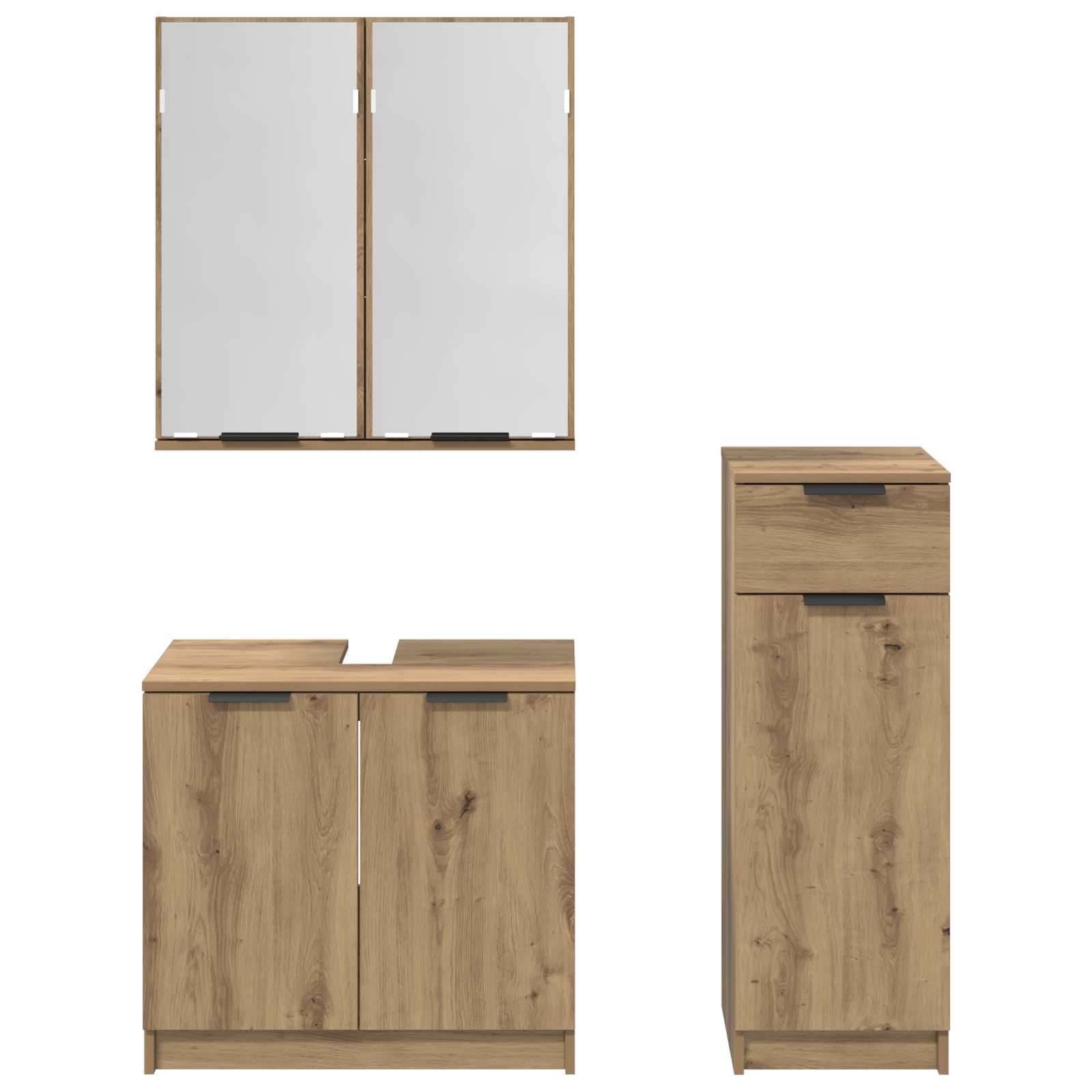Badkamermeubelset 3 st Artisan Eiken 64,5 x 33,5 x 59 cm is nu te koop bij PeponiXL, paradijselijk wonen!