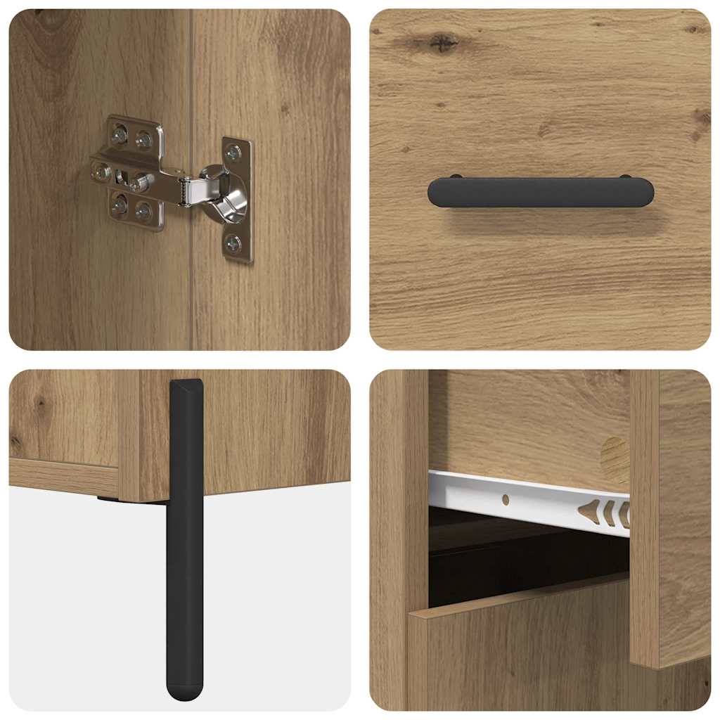 Highboard Artisan Eiken 69,5 x 34 x 180 cm Bewerkt hout is nu te koop bij PeponiXL, paradijselijk wonen!