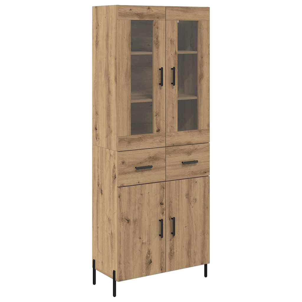 Highboard Artisan Eiken 69,5 x 34 x 180 cm Bewerkt hout is nu te koop bij PeponiXL, paradijselijk wonen!
