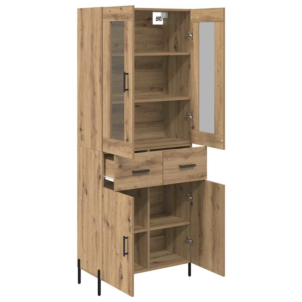 Highboard Artisan Eiken 69,5 x 34 x 180 cm Bewerkt hout is nu te koop bij PeponiXL, paradijselijk wonen!