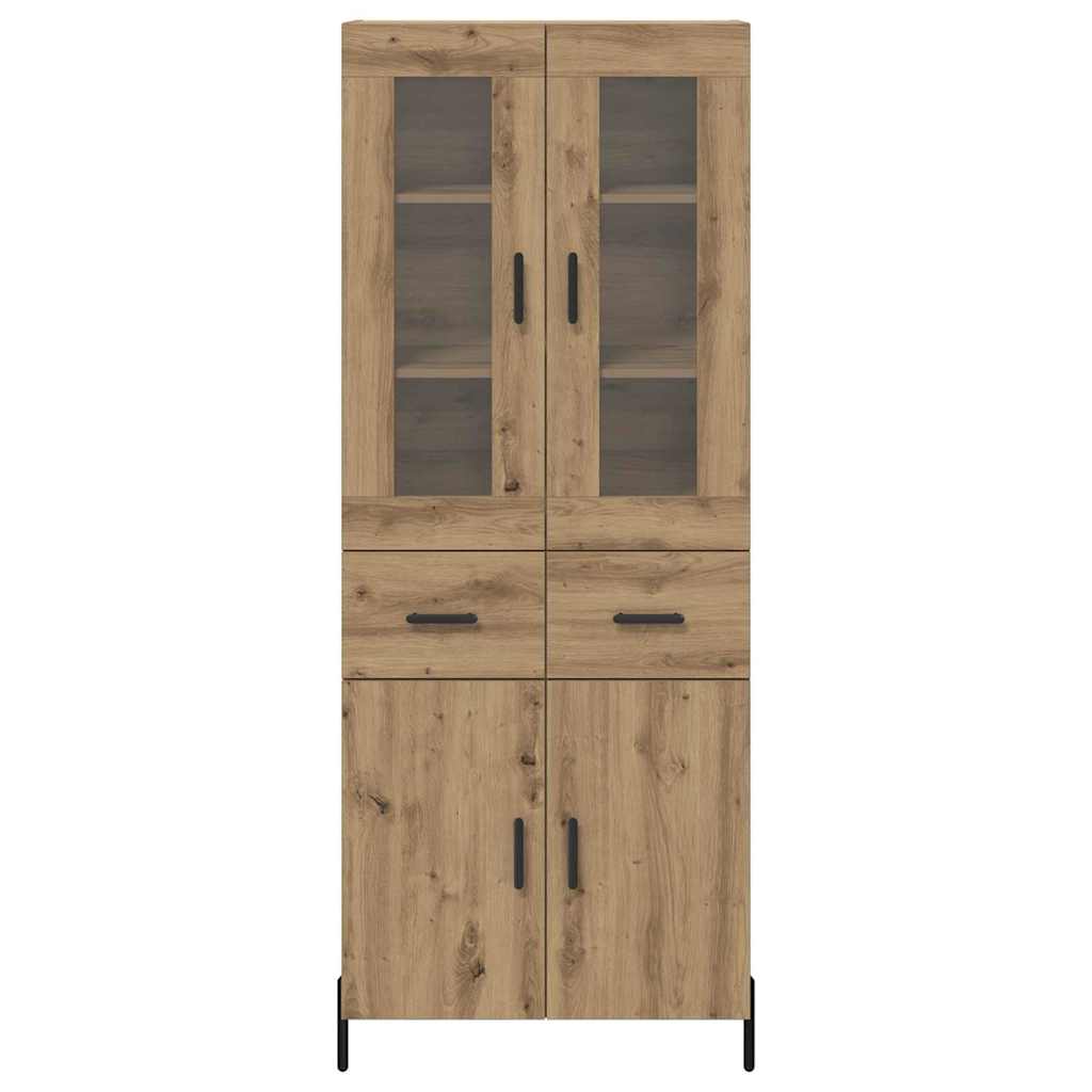Highboard Artisan Eiken 69,5 x 34 x 180 cm Bewerkt hout is nu te koop bij PeponiXL, paradijselijk wonen!