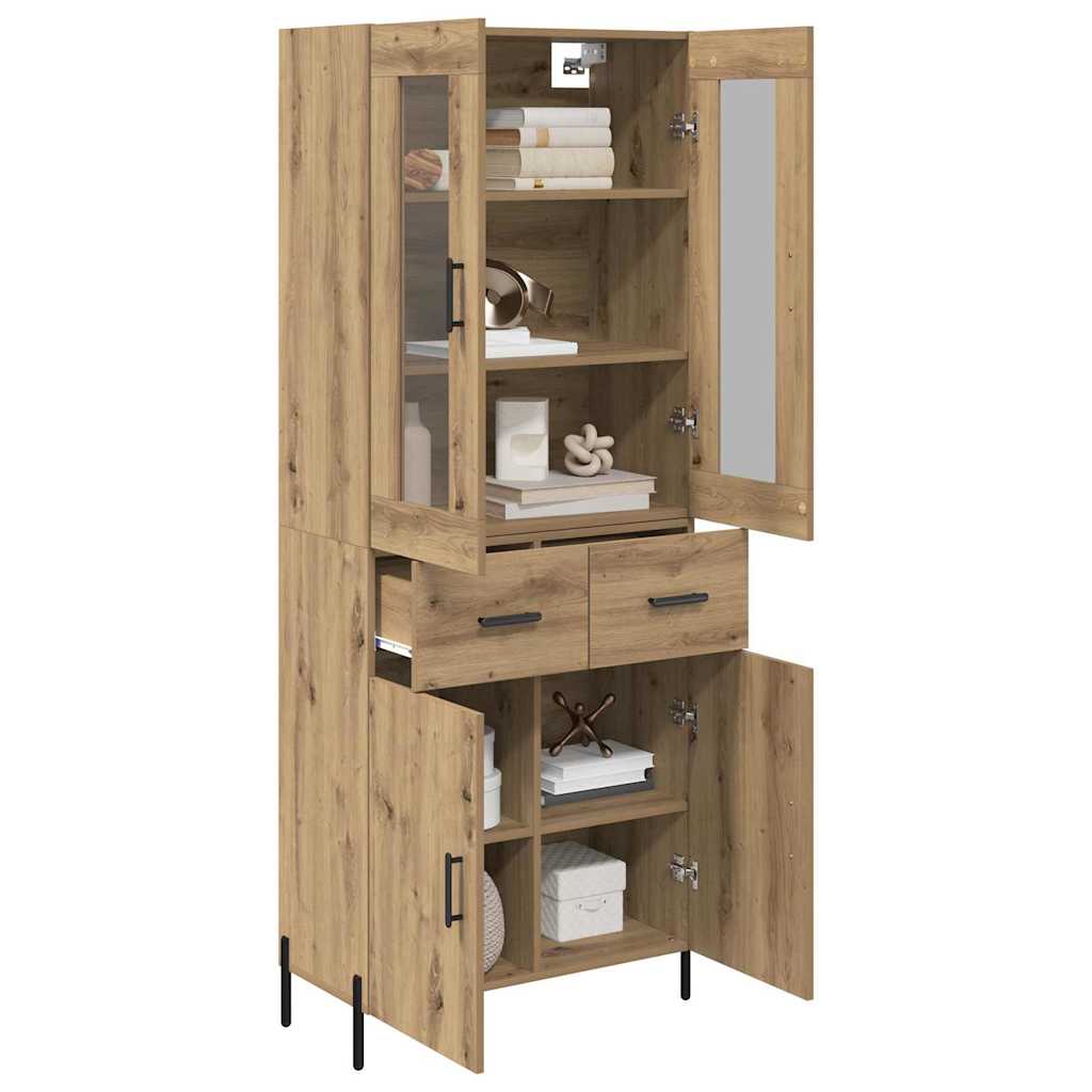Highboard Artisan Eiken 69,5 x 34 x 180 cm Bewerkt hout is nu te koop bij PeponiXL, paradijselijk wonen!