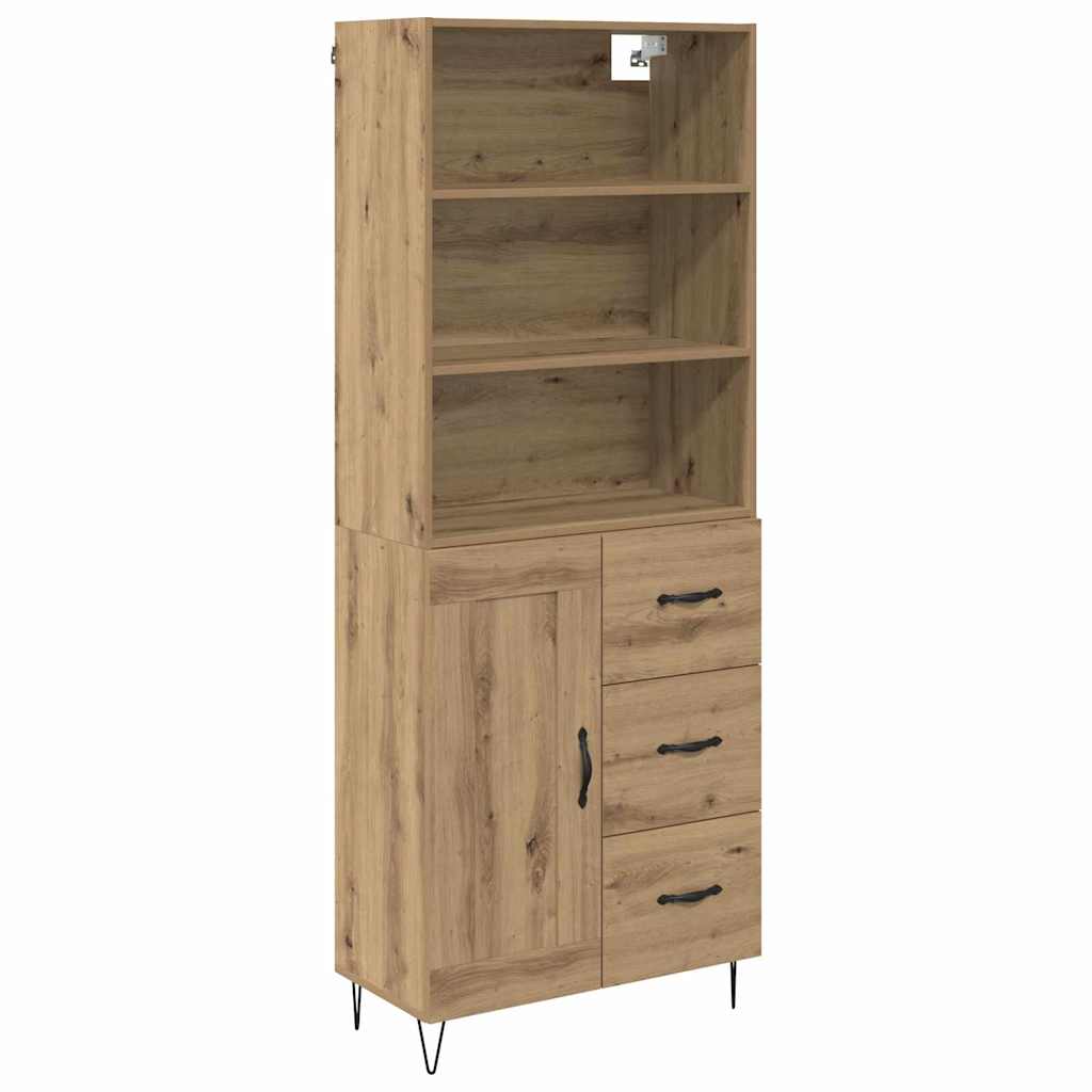 Hoge kast met lade 2 pcs Artisan Eiken Bewerkt hout is nu te koop bij PeponiXL, paradijselijk wonen!