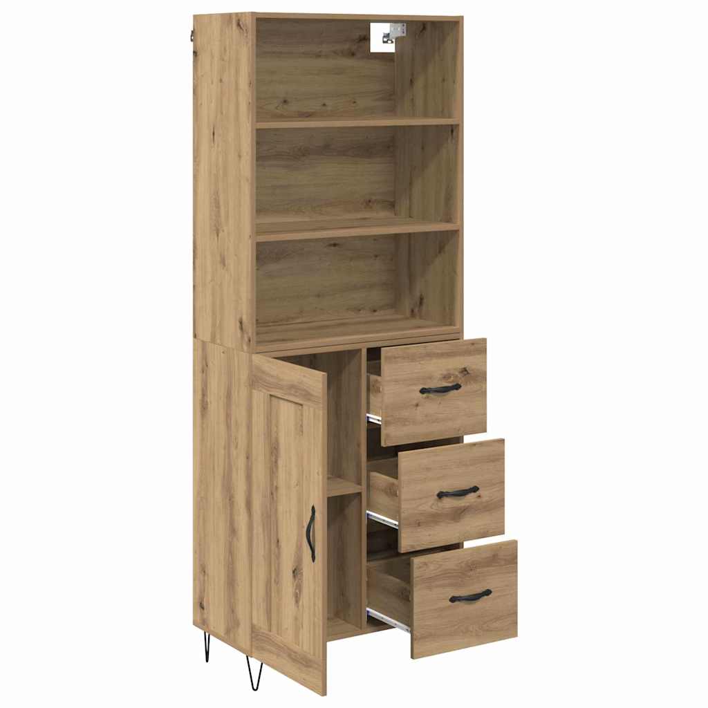Hoge kast met lade 2 pcs Artisan Eiken Bewerkt hout is nu te koop bij PeponiXL, paradijselijk wonen!