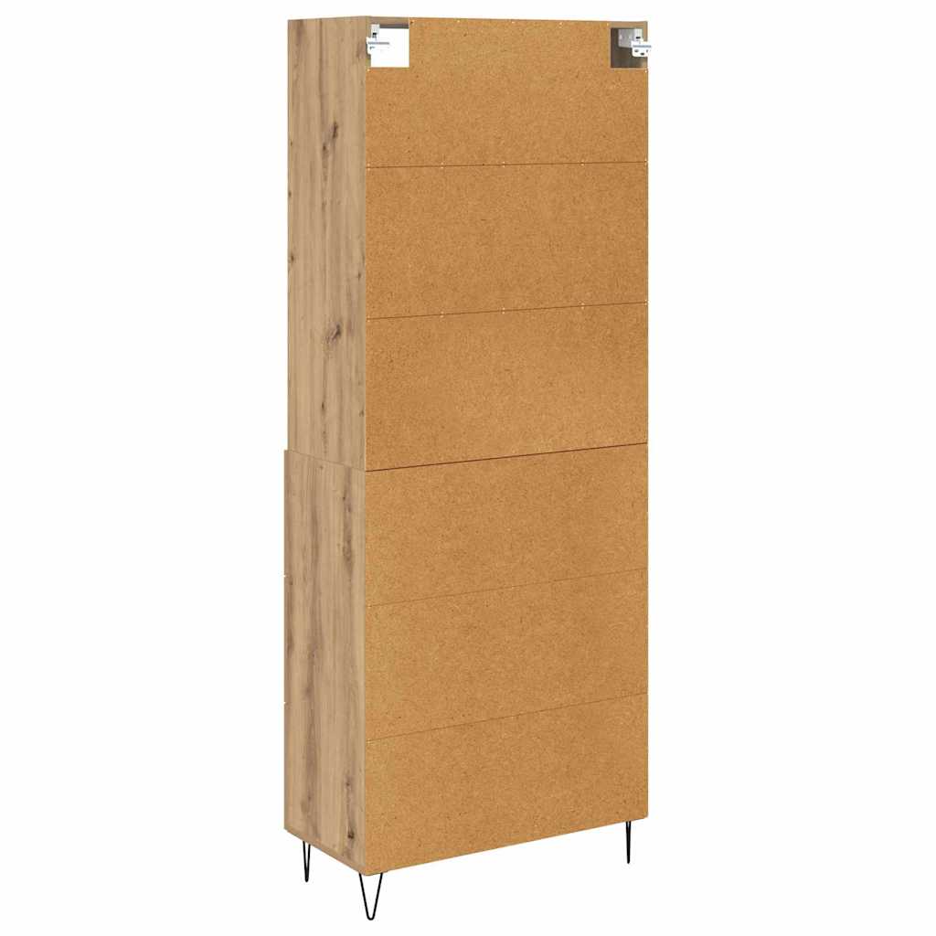 Hoge kast met lade 2 pcs Artisan Eiken Bewerkt hout is nu te koop bij PeponiXL, paradijselijk wonen!