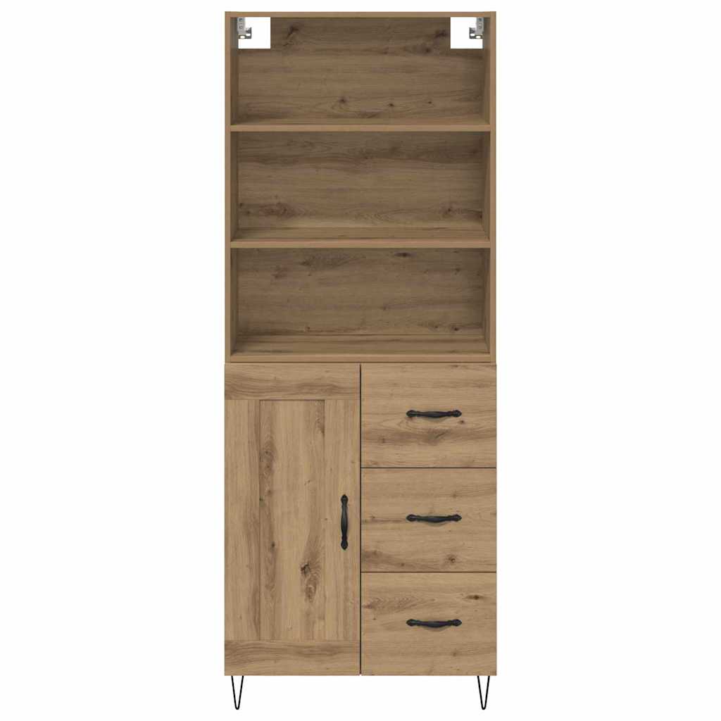 Hoge kast met lade 2 pcs Artisan Eiken Bewerkt hout is nu te koop bij PeponiXL, paradijselijk wonen!